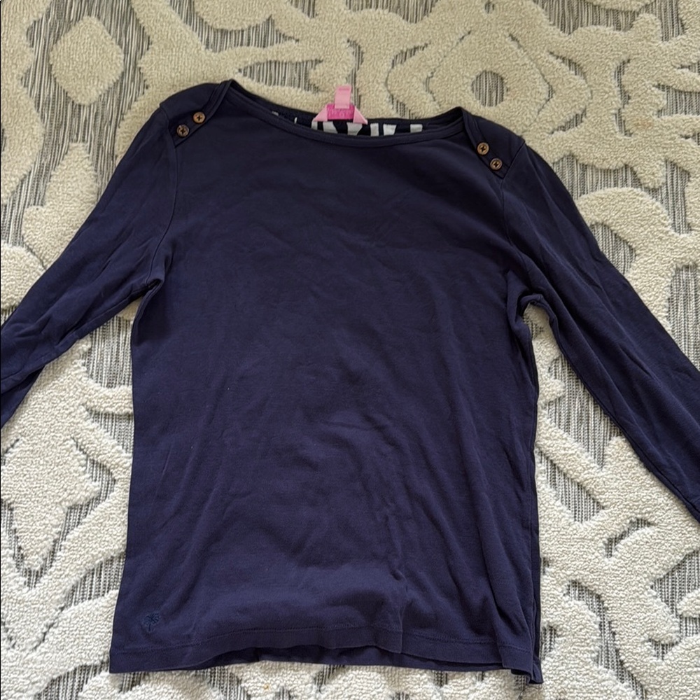 Lilly Pulitzer Blue Long Sleeve Crew Neck Tee